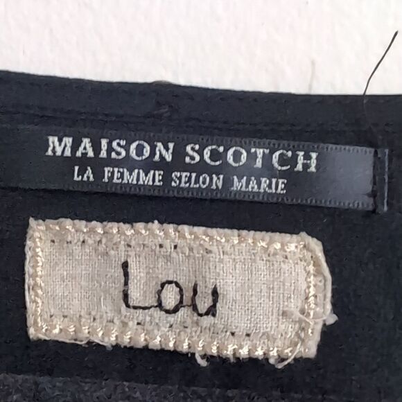 Maison Scotch black 100% silk elegant mini tux shift dress size s or xs - Picture 7 of 14